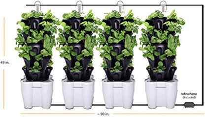 Mr. Stacky Smart Farm - Automatic Self Watering Garden - Grow Fresh Healthy Food Virtually Anywhere Year Round - Soil or Hydroponic Vertical Tower Gardening System (Solar Kit, Black)