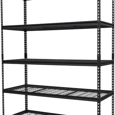2500 LBS Storage Shelves, 5 Tier Garage Shelving, Heavy Duty, Adjustable Metal Shelving Unit, Industrial Utility Shelf Rack for Garage, Basement, Pantry, 72" H x 48" W x 18" D, Black