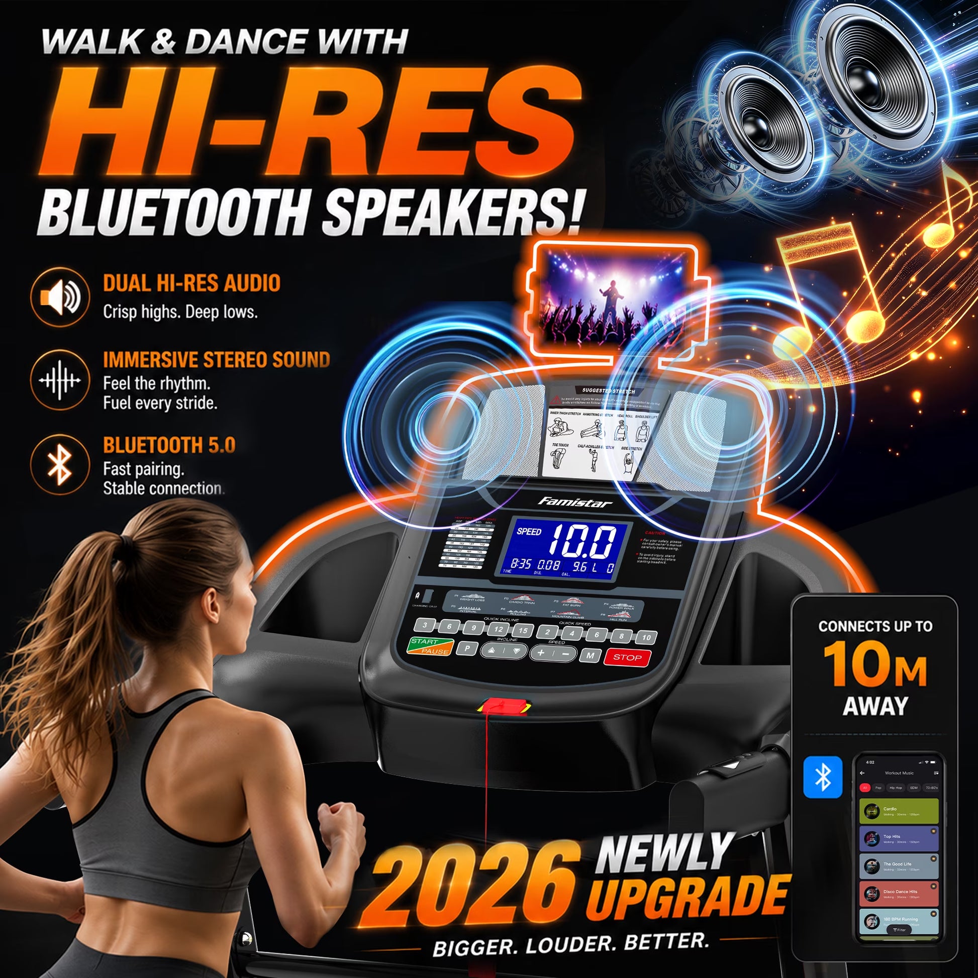 12MPH Folding Treadmill with 20% Auto Incline, 300-400 LB Capacity, Treadmills for Home Running Walking, 5.1HP Brushless Motor, Foldable Electric Treadmill Running Machine with APP & Bluetooth