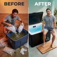 Cold Plunge Tub Built for Home Use, Ice-Making System, Ozone Disinfection, Weatherproof to -20F — Before & After