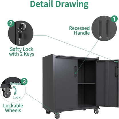 10-Piece Heavy Duty Steel Garage Cabinet System | All-In-One Modular Garage Cabinet Set for Ultimate Workshop Organization | Easy Assembly Garage Storage Cabinets & Tool Bench (Black)